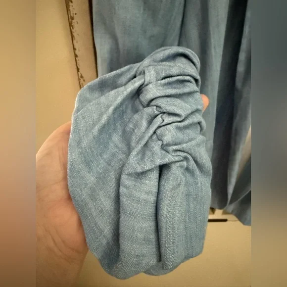 Generation Love Light Blue Ruched-Sleeve Blazer - Picture 3 of 5